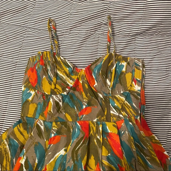 Colorful canvas summer dress - Picture 2 of 3